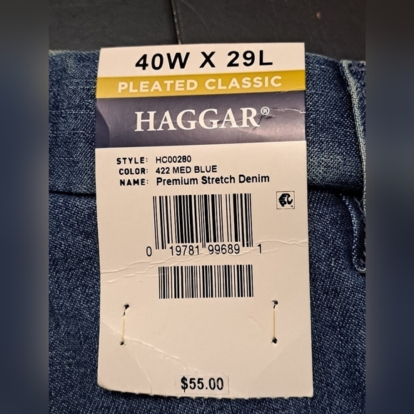 NWT Haggar Men's Denim Jeans       Size 40/29 - Picture 5 of 6